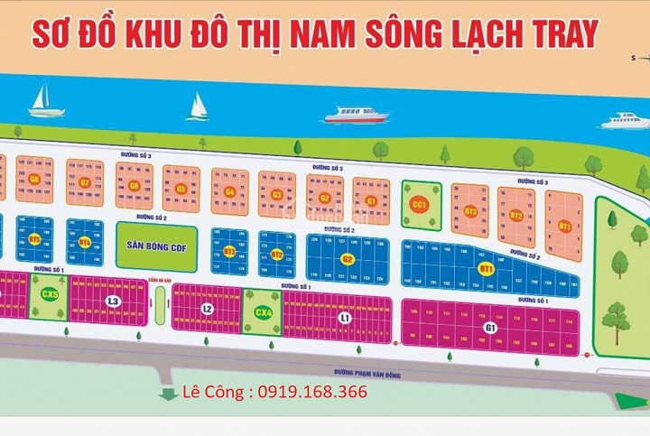 Bán đất biệt thự khu đô thị Nam Sông Lạch Tray, Dương Kinh, Hải Phòng.